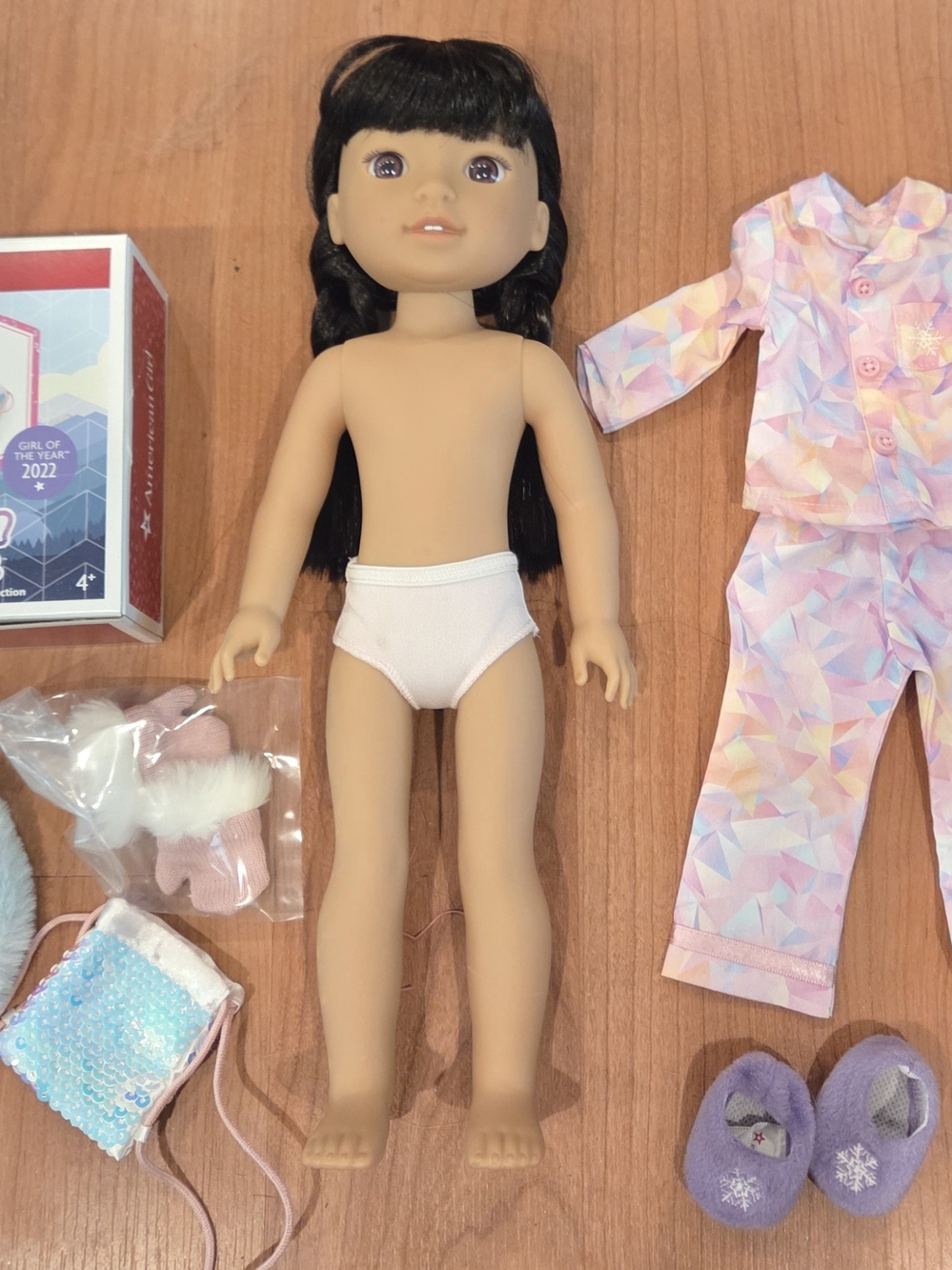 American Girl Doll Gywnn with Pajama Set and Accessories LOT